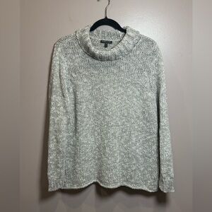 Eileen Fisher 100% Organic Cotton Knit Turtleneck Sweater, Size Large Petite